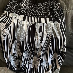 Black and white evening blouse size small